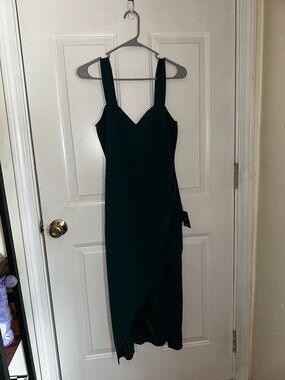 Lulu's Deep Teal Tulip Midi Dress